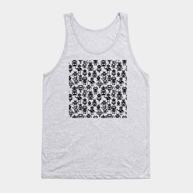 Robot All-Over Print and Sticker Pack Tank Top by Slightly Unhinged